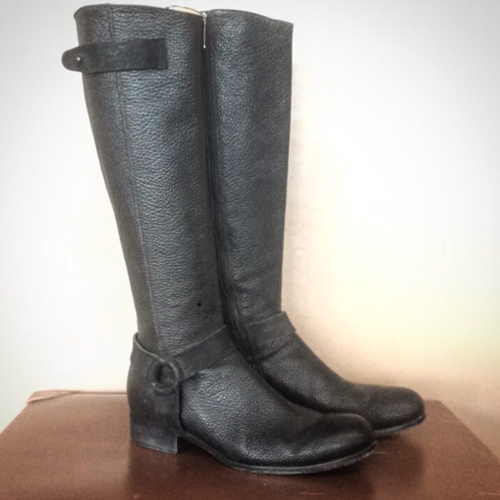 Michael Jolie leather riding moto buckle boots 7
